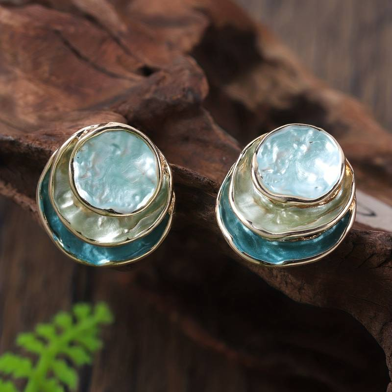Felize – Ocean Ripple Statement Studs