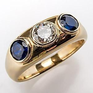 Julieta – Celeste Gold Sapphire & Diamond Trio Ring for Women