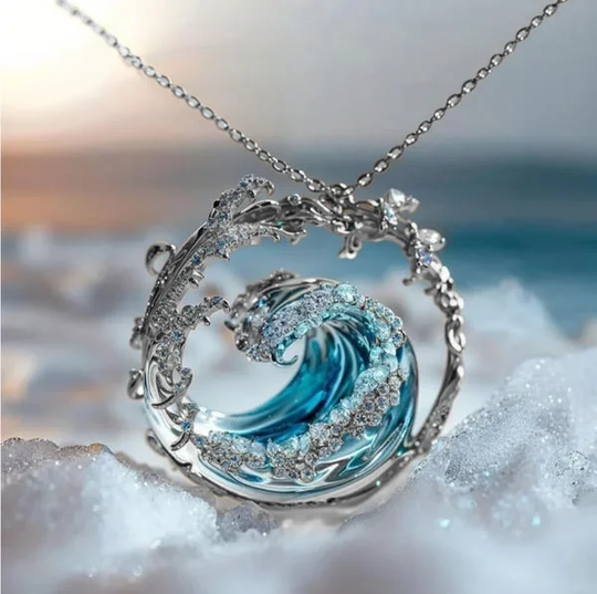 Lenn – Golden Wave Pendant Necklace