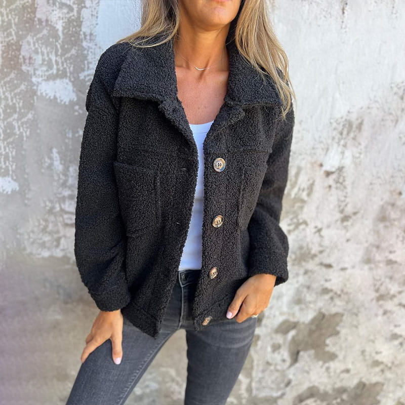 Lilo – Cozy Sherpa Button-Up Jacket for Women