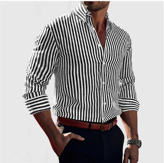 Lorenzo – Striped Button-Down Shirt for Men