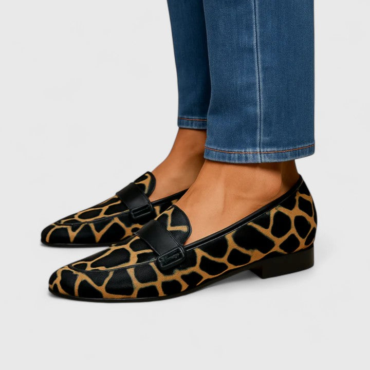 Debbie – Stylish Giraffe-Print Loafers for Women