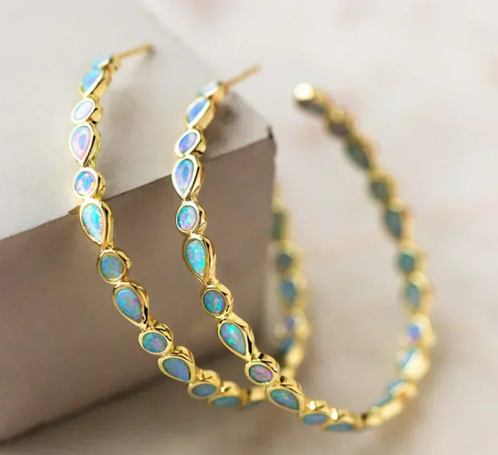 Jodie – Opal Glow Hoop Earrings