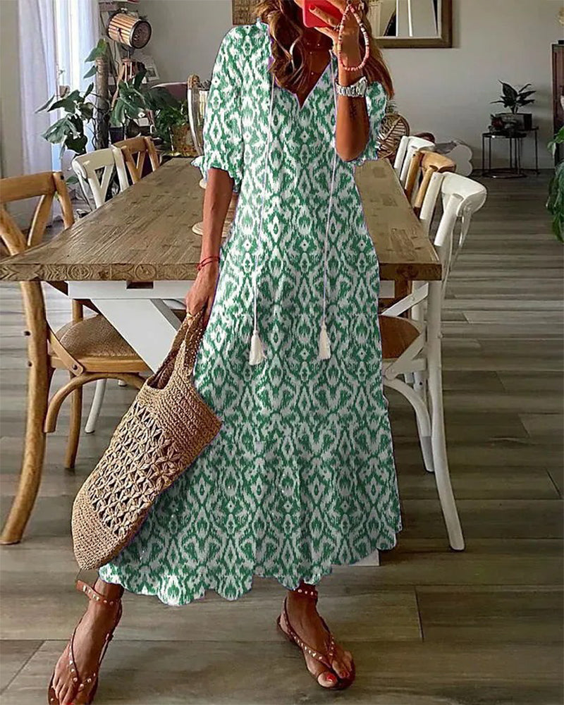 Zairine – Bohemian Print Maxi Dress