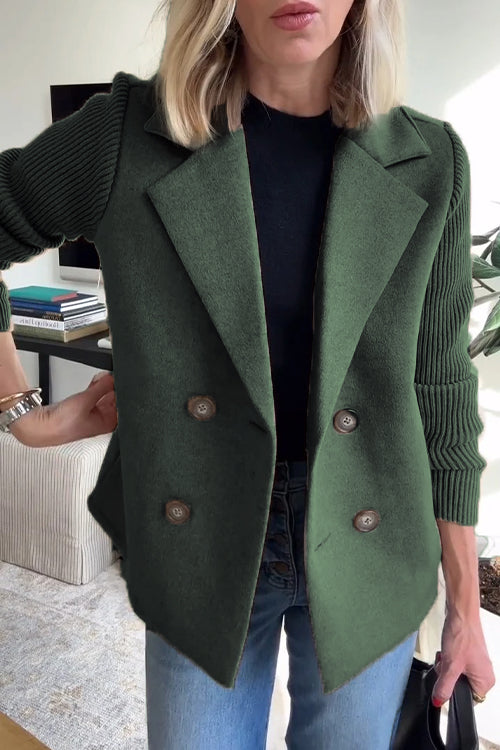 Joelle – Double-Breasted Knit Sleeve Blazer for Women
