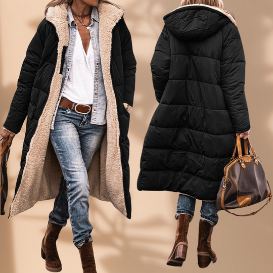 Kenna – Long Hooded Puffer Coat for Women
