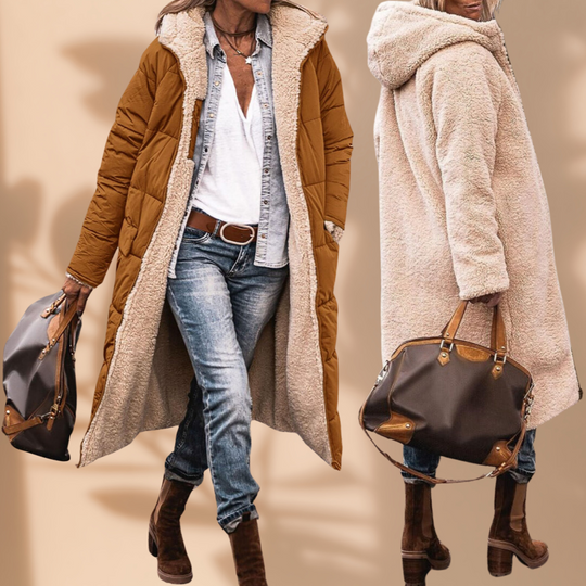 Kenna – Long Hooded Puffer Coat for Women