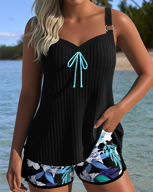 Ceridwen – Tropical Tankini Shorts Set for Woman