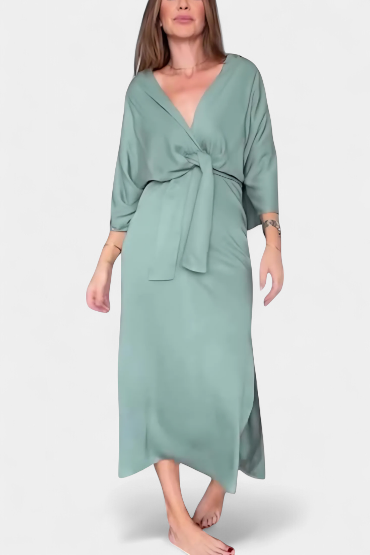 Leontine – Dress with Ties and Kimono Sleeves