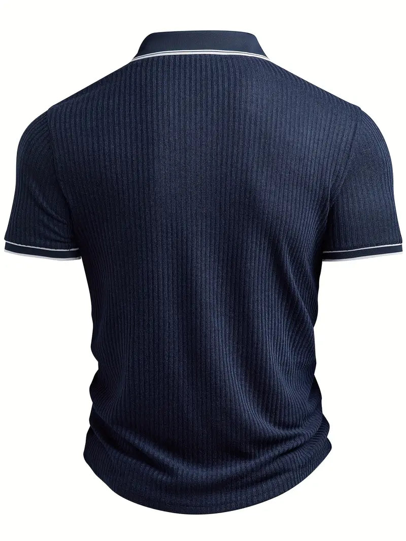 Luca – Textured Ribbed Polo for Men
