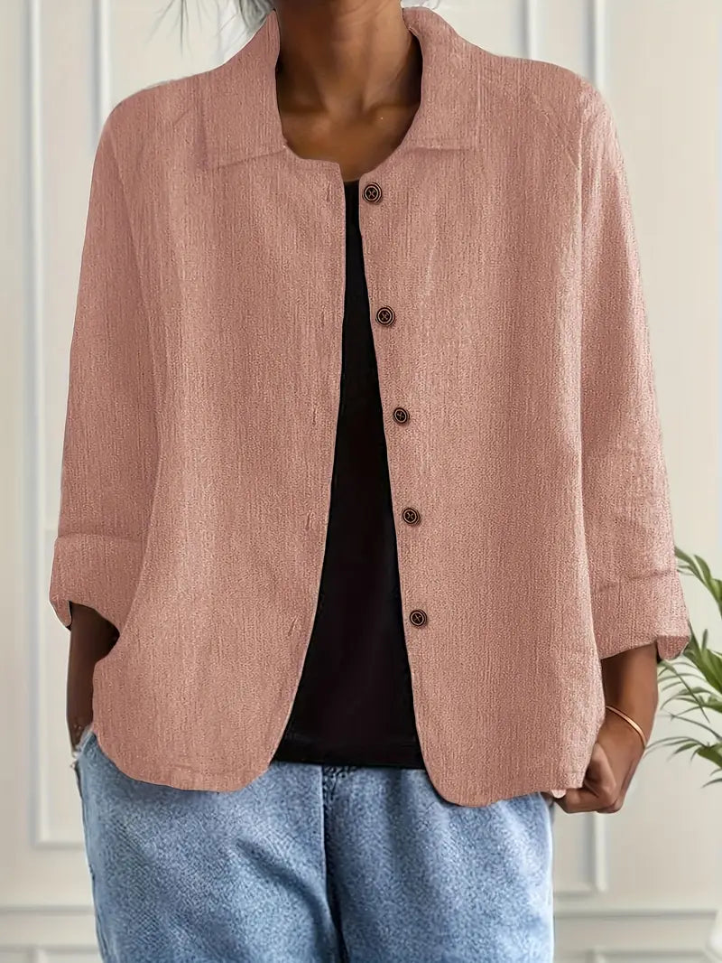 Sandy – Button-Front Linen Jacket for Women