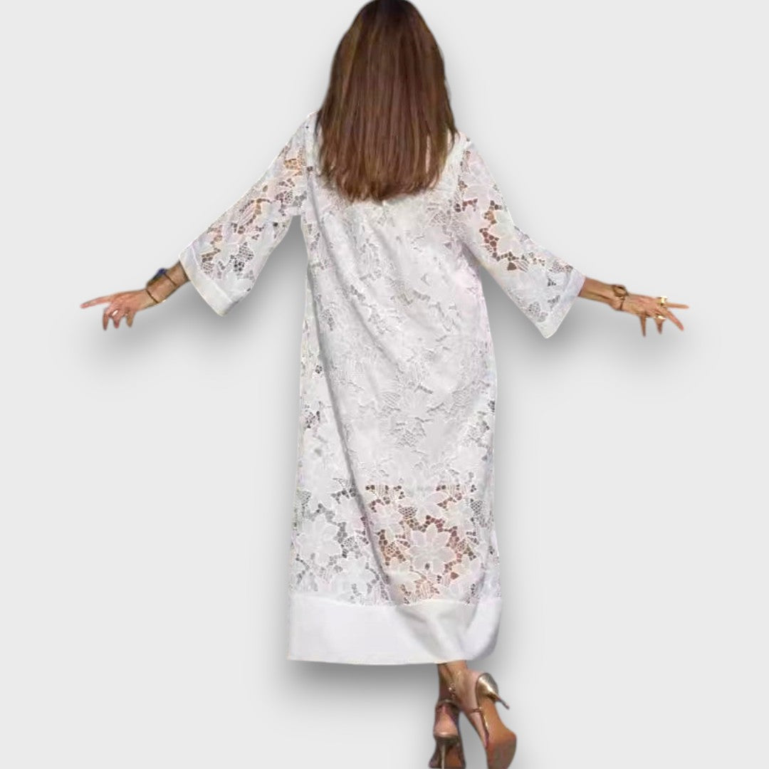 Ismee – Airy Dress with Print and Short Sleeves