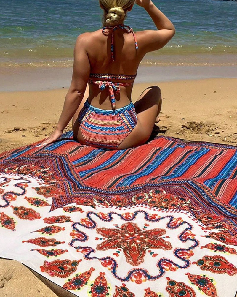 Nikolina – Boho Beach 3-Piece Swimsuit Set for Women