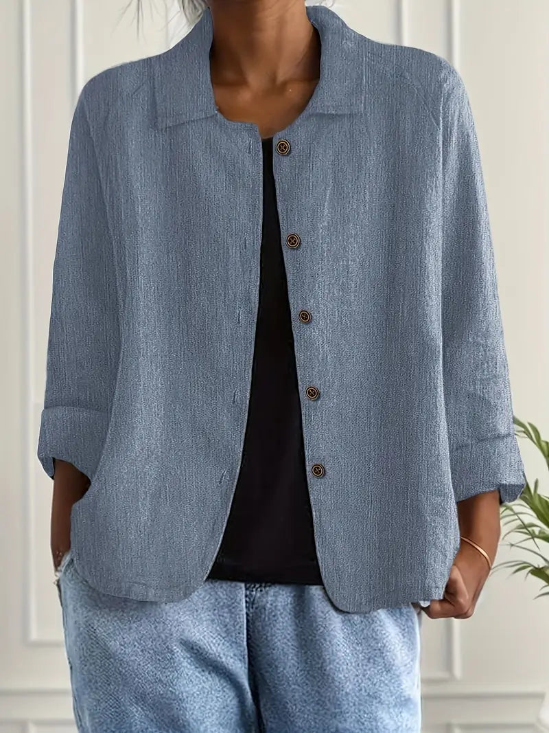 Sandy – Button-Front Linen Jacket for Women