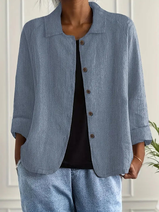 Sandy – Button-Front Linen Jacket for Women