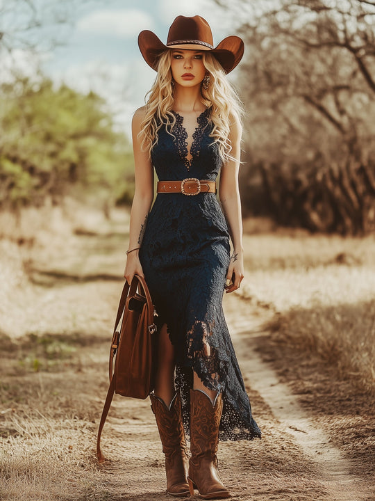 Sable – Western Lace Maxi Dress