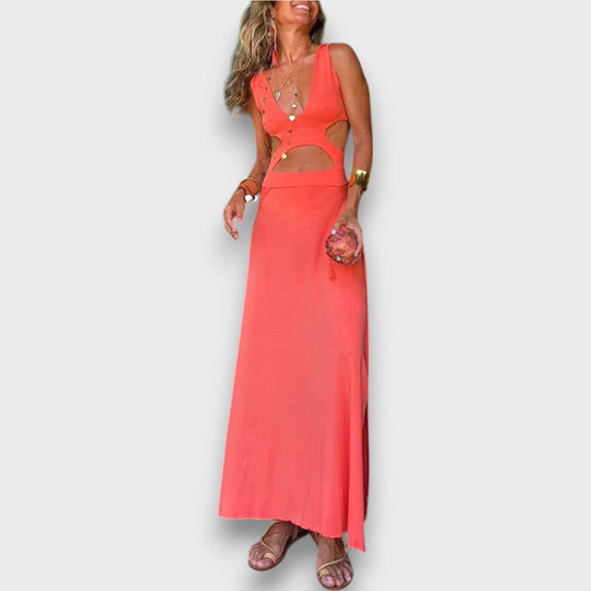 Iselda – Maxi Summer Dress with Cut-Out Design