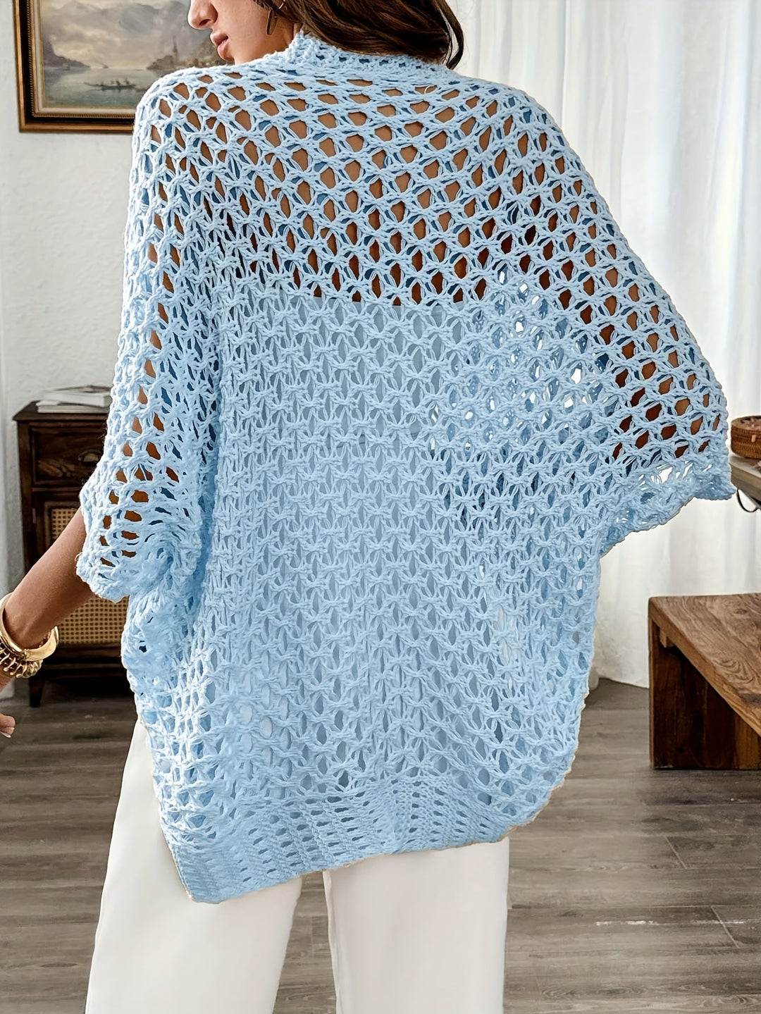 Belina – Open-Weave Crochet Cardigan