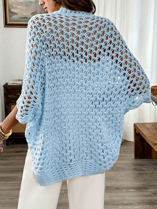 Belina – Open-Weave Crochet Cardigan