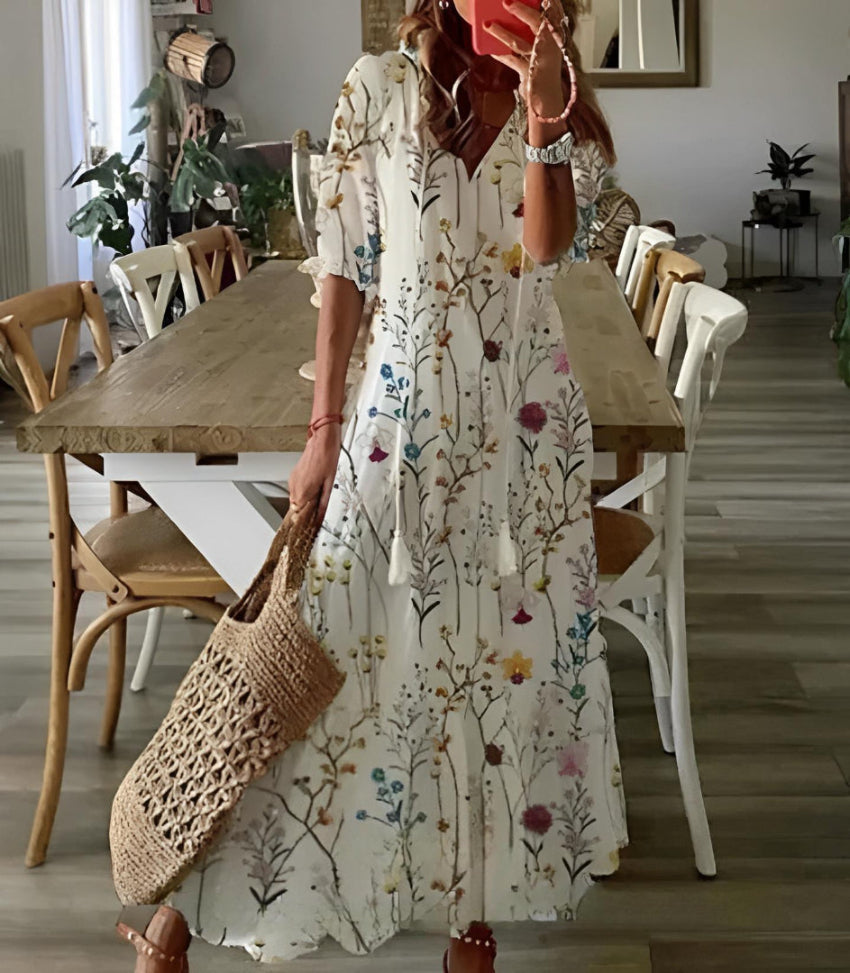 Zairine – Bohemian Print Maxi Dress
