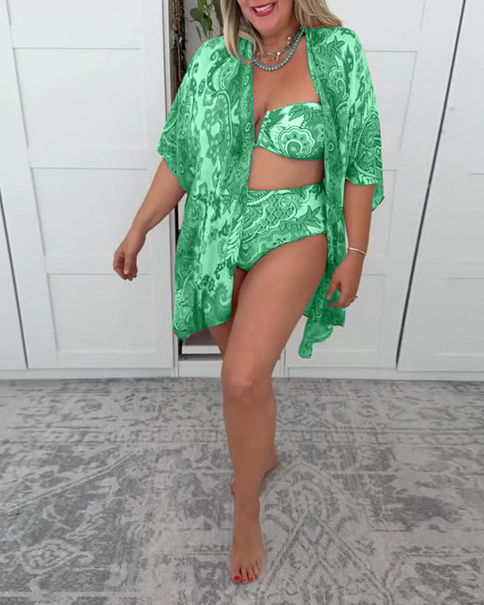 Nawoja – Printed Three-Piece Beach Set for Women