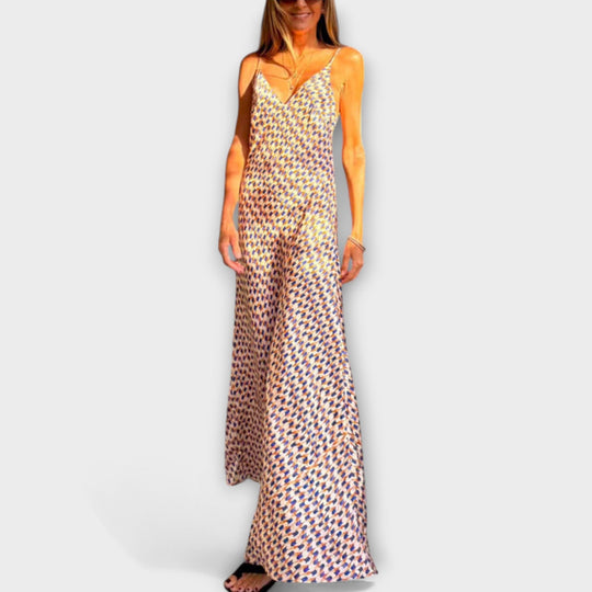 Tove - Chic Geometric Print Maxi Dress
