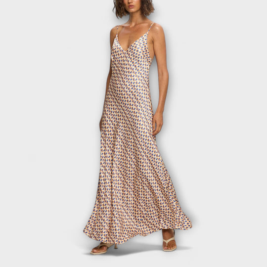 Tove - Chic Geometric Print Maxi Dress