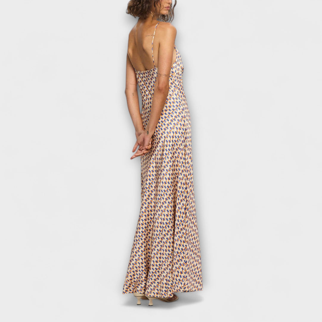 Tove - Chic Geometric Print Maxi Dress