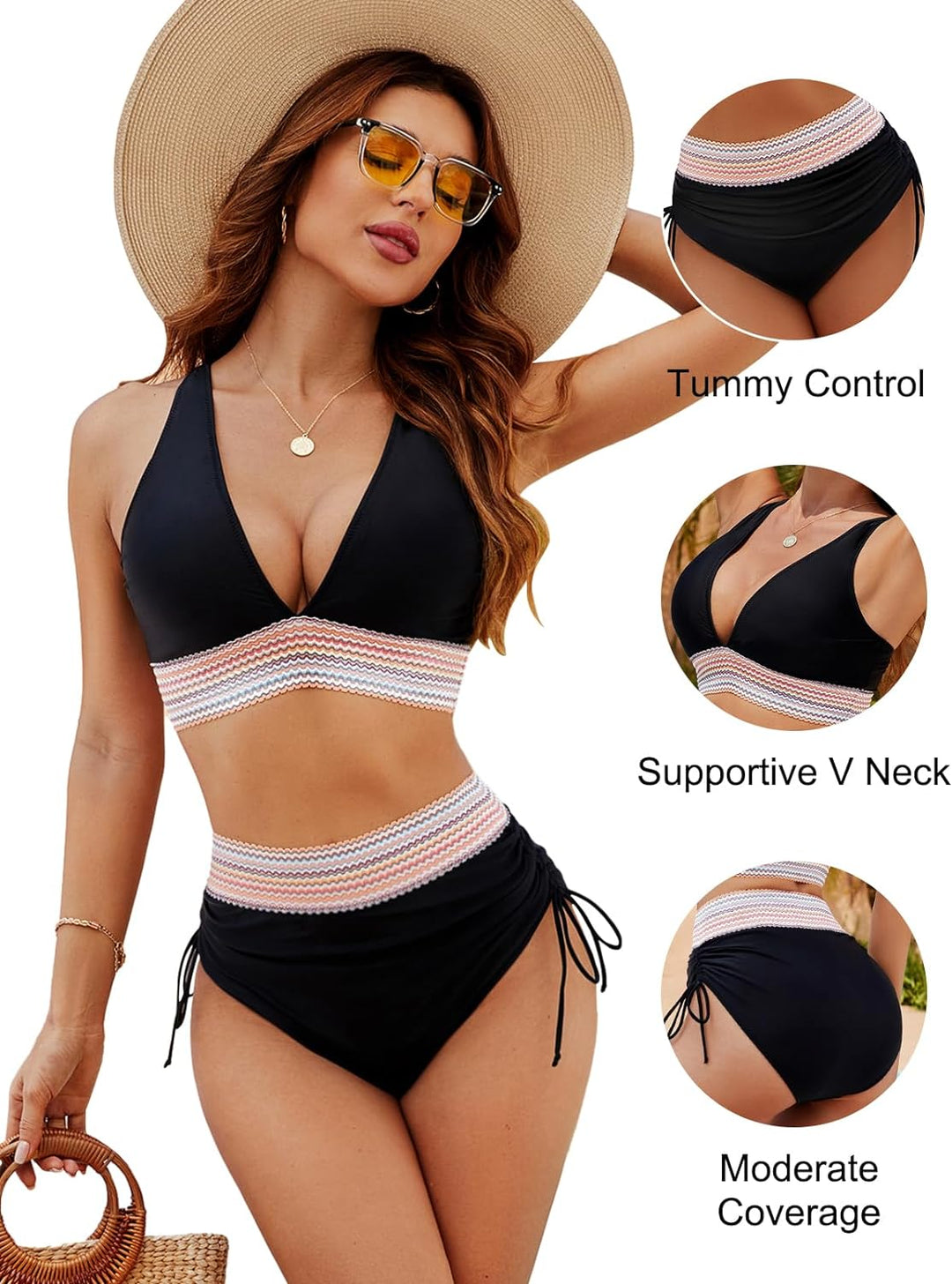 Solanya – Lace Panel Halter Bikini Set