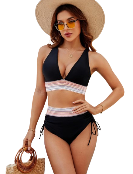 Alani – Mesh Panel Halter Bikini for Women