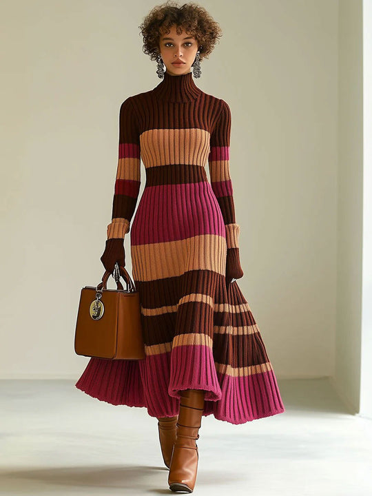 Clayton – Striped Ribbed Knit Maxi Dress