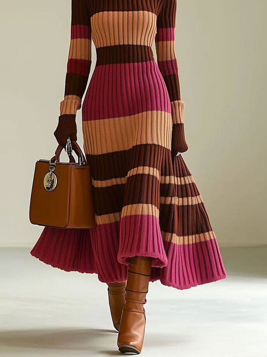 Clayton – Striped Ribbed Knit Maxi Dress