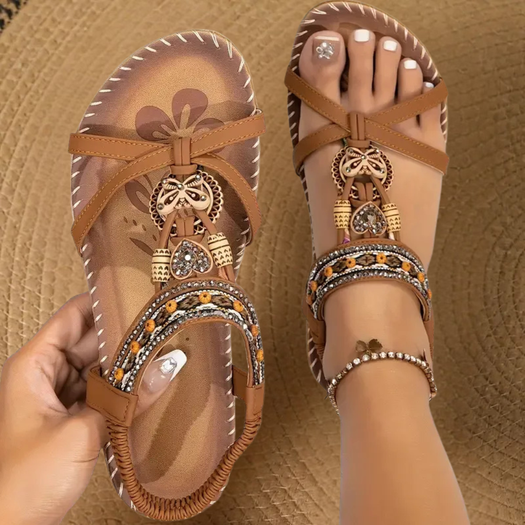 AureliaCharm – Beaded Boho Sandals
