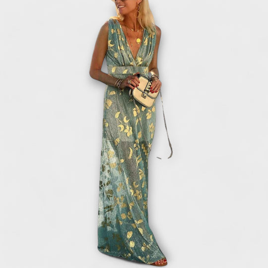 Almera – Lightweight Maxi Dress with Golden Reflections