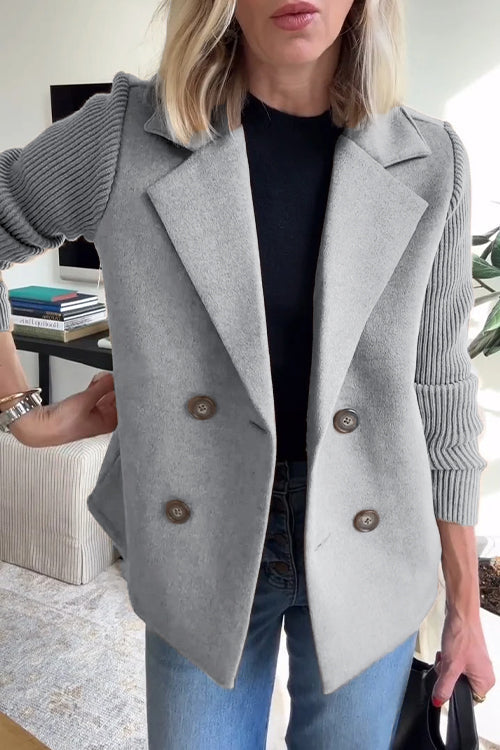 Joelle – Double-Breasted Knit Sleeve Blazer for Women