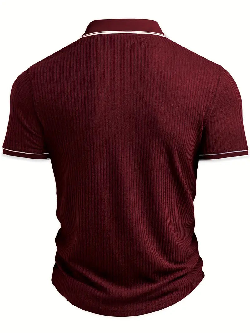 Luca – Textured Ribbed Polo for Men