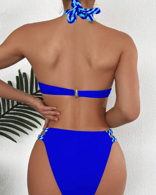 Gwenllian – Braided Strap Push-Up Bikini Set for Women