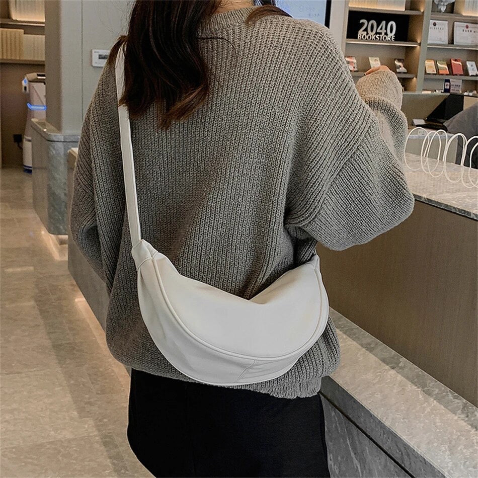 Theda – Crescent Leather Shoulder Bag for Women