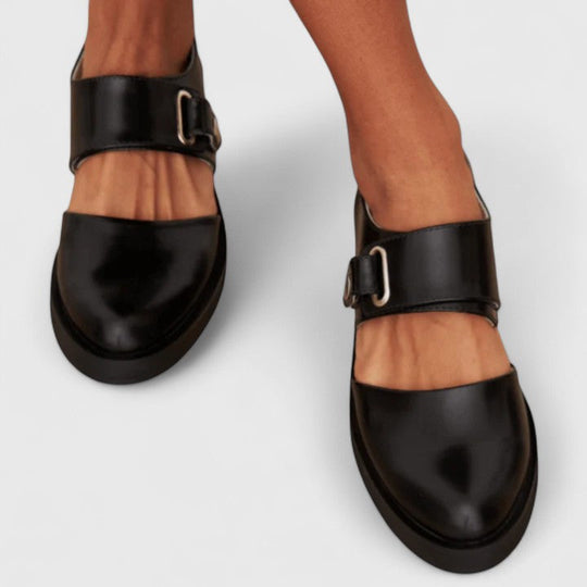 Collins – Classic Black Mary Jane Flats for Women