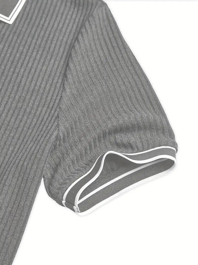 Luca – Textured Ribbed Polo for Men