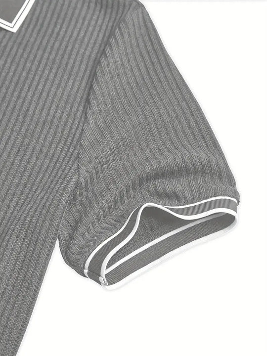 Luca – Textured Ribbed Polo for Men