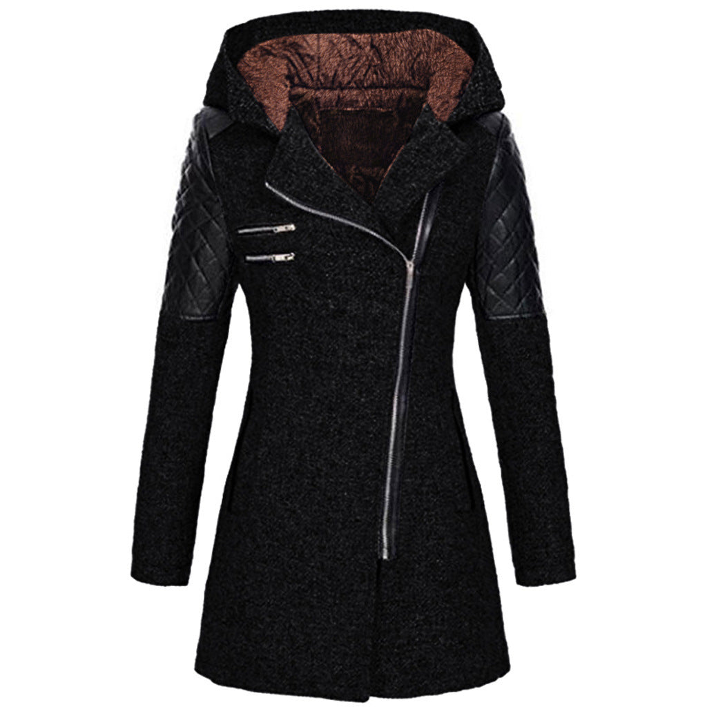 Shane – Hooded Wool-Blend Asymmetrical Coat for Women