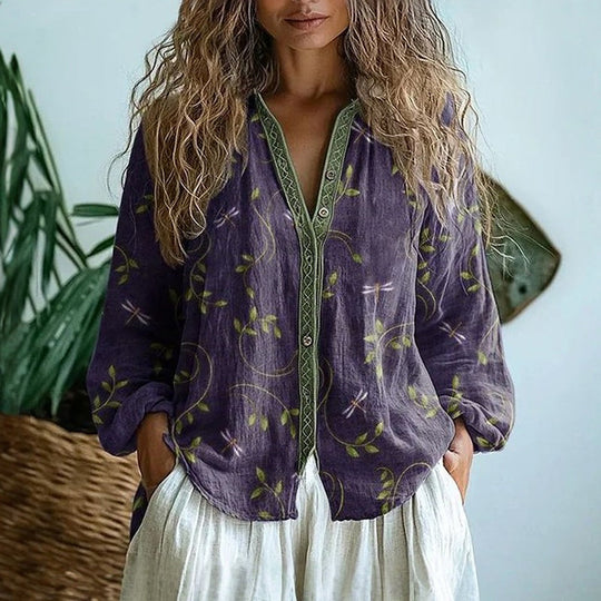 Seleen – Bohemian Floral Blouse for Women