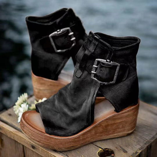 Erykah – Cutout Wedge Ankle Boots for Women