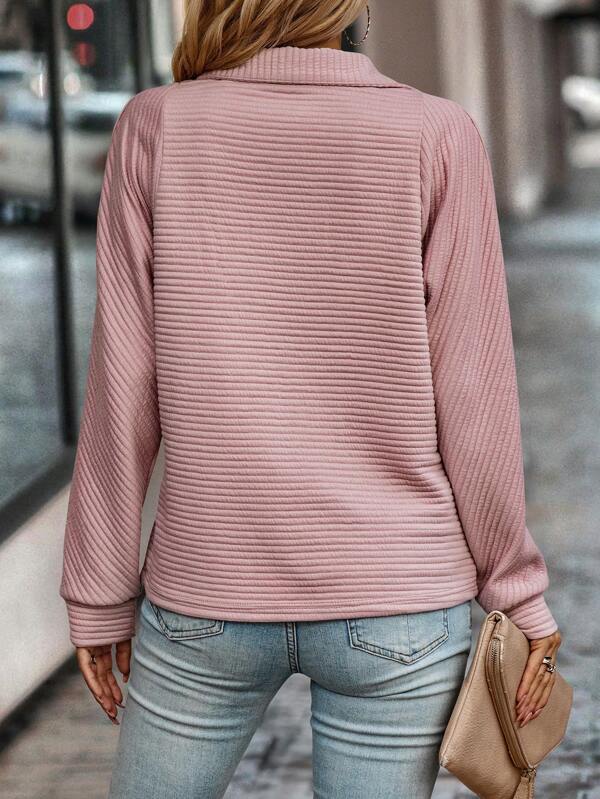 Bebe – Casual Quarter-Zip Long Sleeve Top for Women