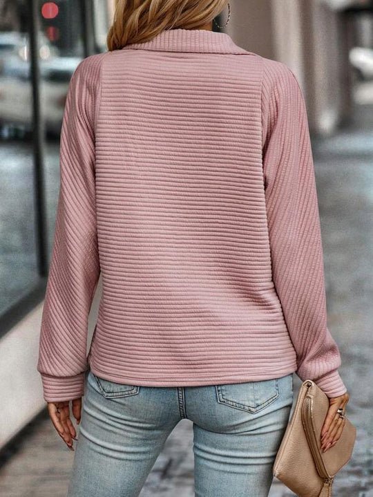 Bebe – Casual Quarter-Zip Long Sleeve Top for Women
