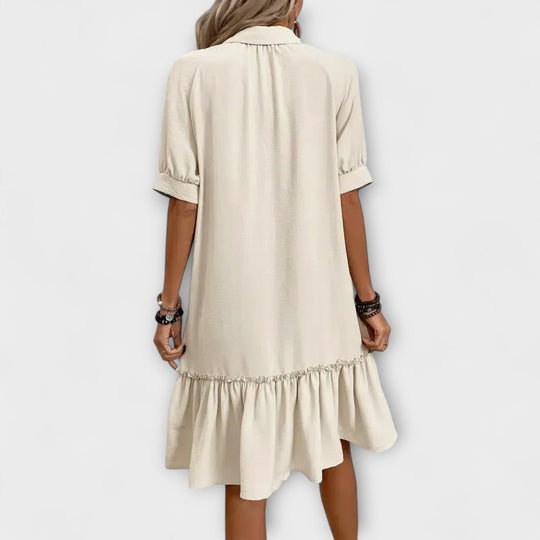 Mirana – Shirt Dress with Ruffles and Button Placket