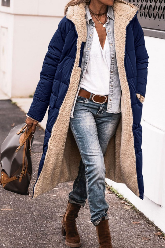 Madalyn – Longline Sherpa-Lined Puffer Coat for Women