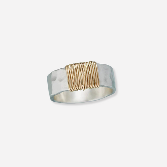 Vintage Gold Wire Silver Ring