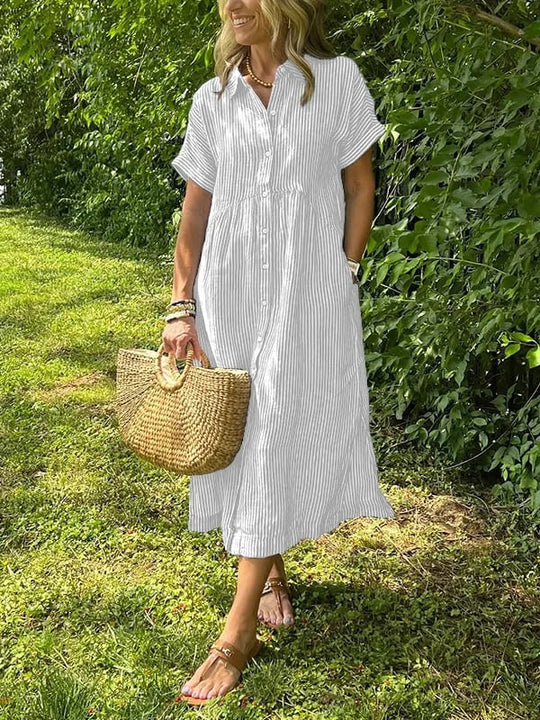 Rochelle – Striped Cotton Summer Dress